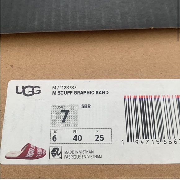 NWT UGG graphic band scaff slipper main image 4